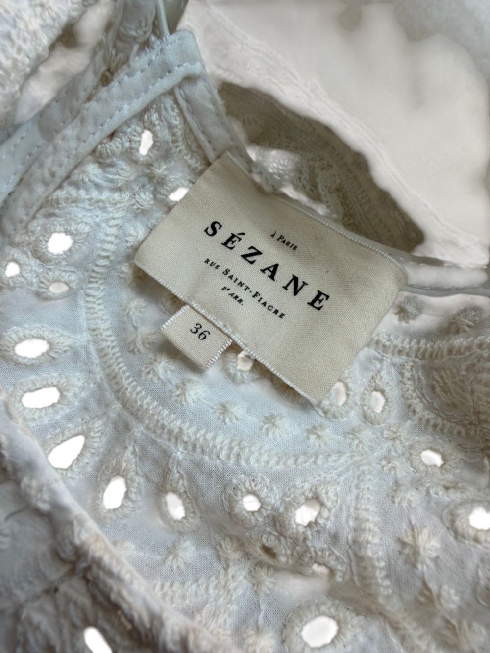 SEZANE Lisa Blouse in Ecru Size FR 36/ US 4 - Picture 7 of 8